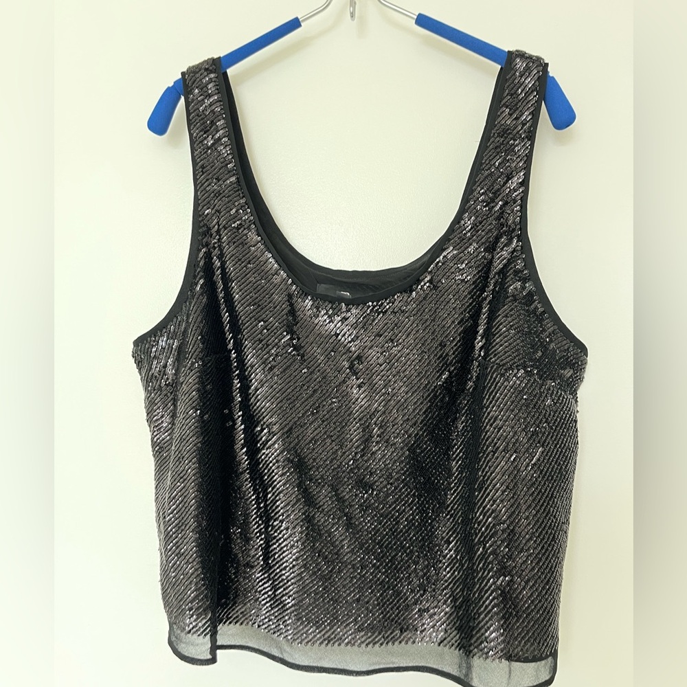 Banana Republic Black Sequin Tank Top